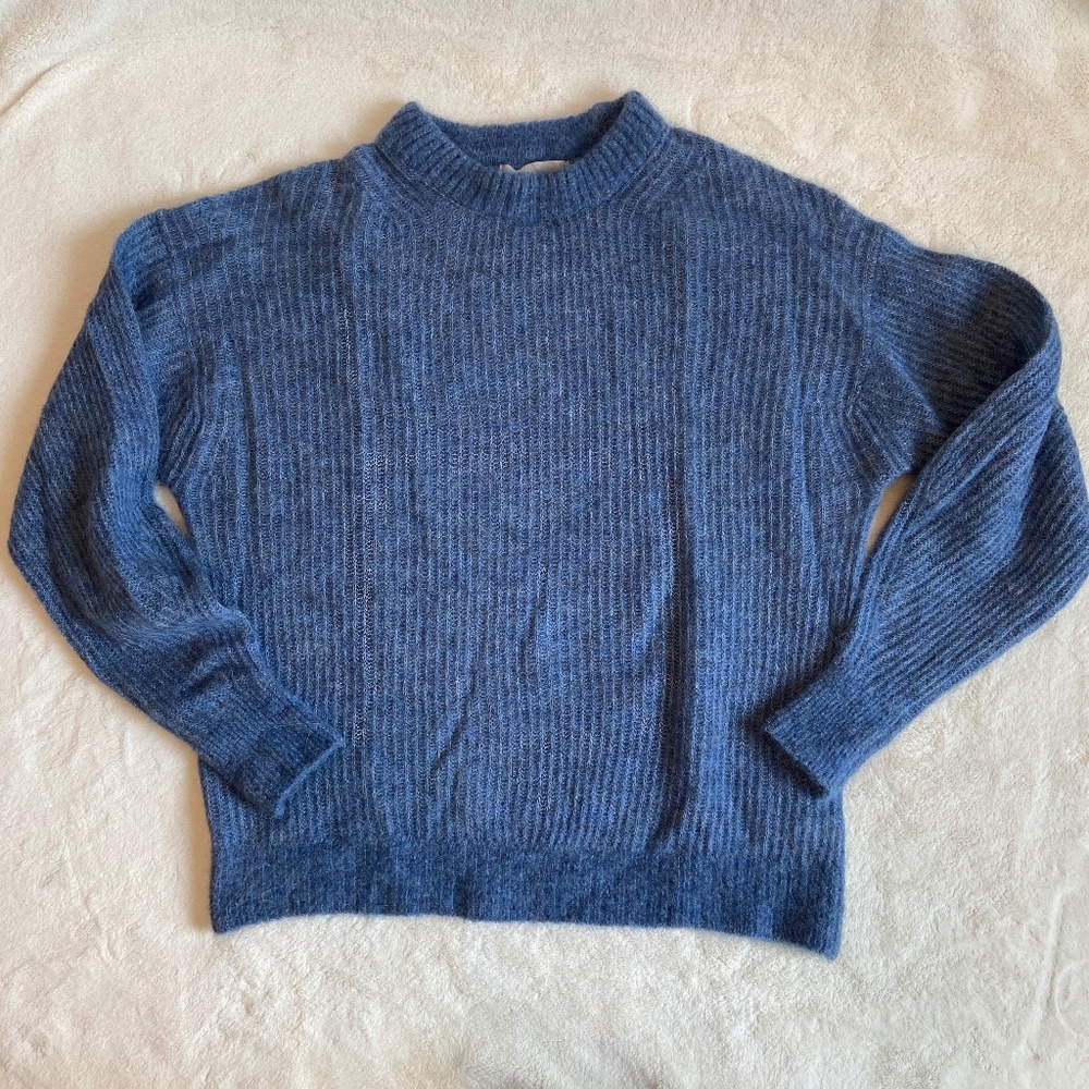 Everlane Oversized Alpaca Crew Sweater Blue M